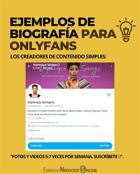 biografia para onlyfans ejemplos|Crear una biografía para OnlyFans atractiva